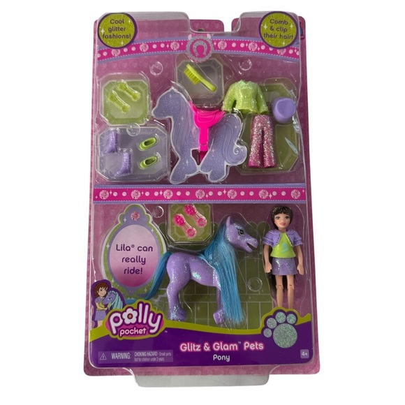 Polly Pocket 2007 Glitz & Glam Pets Pony Mattel Playset New in Original Box - Picture 1 of 5
